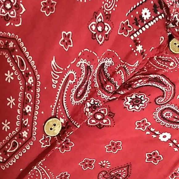 Vintage Quizz & Co Woman Bandana Top Button Up sz 20 or XL - Picture 3 of 4